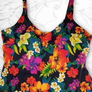 Swim 365 Women's One Piece Swimsuit Size 30W Tropical Floral Lined Built in Bra